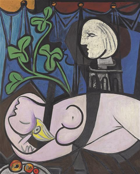 Pablo Picasso Painting Nude, Green Leaves And Bust